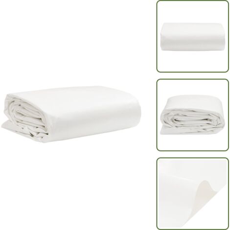 Bâche blanc 5x5 m 600 g/m² - Couverture Imperméable - Bâche Protectrice - Bâche Extérieure - Bâche Multifonction - Bâche Pour Voiture