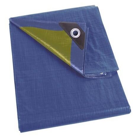 Bâche - Bleu/Kaki - Résistant - 2 x 4 m 110-0204 RI17407