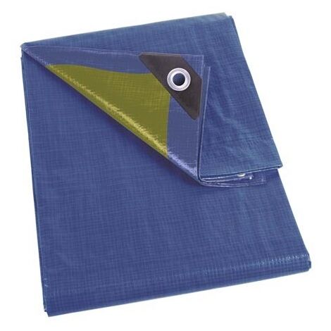 BÂCHE - BLEU/KAKI - RÉSISTANT - 3 x 6 m