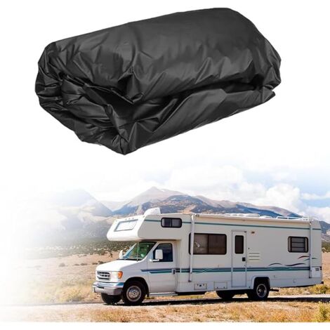 Bache Camping Car,Couverture Universelle 210D pour Caravane Universelle,avec Sac de Rangement,Protection UV,Protection Solaire,pour RV Camion(7.5 x 3 m)