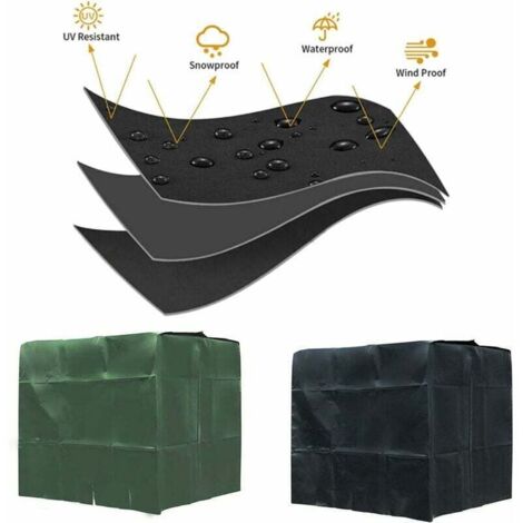 Bâche Couverture Réservoir IBC, Bâche De Protection en Tissu Oxford 210D pour Conteneur IBC 1000L Housse De Protection IBC Étanche Couvercle De Réservoir d'eau 120X100X116cm (vert)