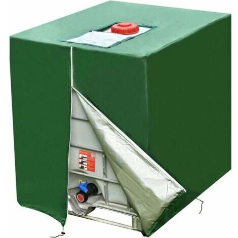 Bâche Cuve 1000L Anti UV 210D IBC Housse Container Réservoir d'eau avec Cordon Fermeture éclair