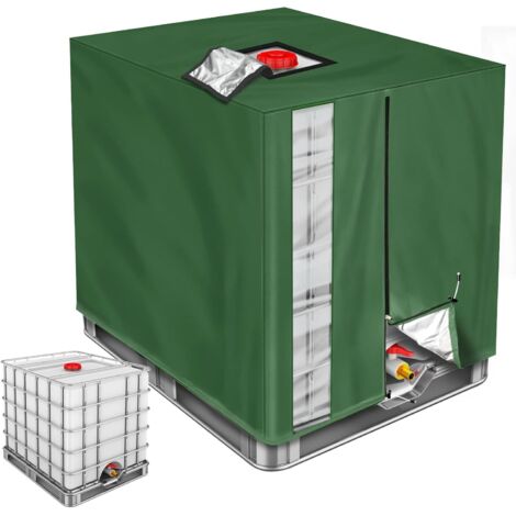 Bache Cuve 1000L IBC, Bâche de Réservoir d'eau, Housse de Cuve IBC 1000L Anti UV Vert pour réservoir IBC 1000L (120  100  116cm)