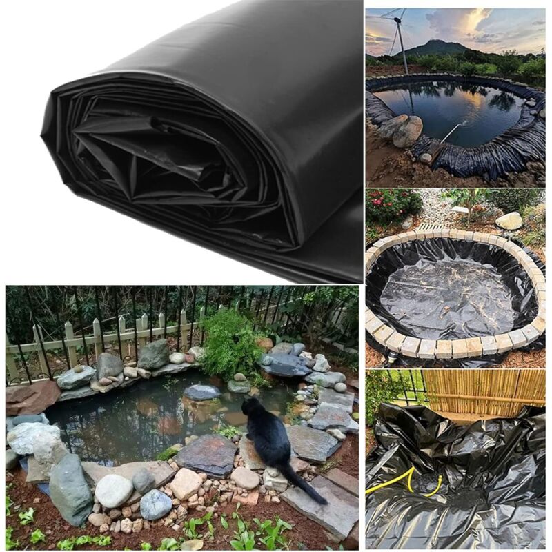 Dpzo - BâChe De Bassin -3 x 4 m - ImperméAble - En PolyéThylèNe Haute Densité - Noir - Pour Bassin Pour Chien - Tapis De Piscine - BâChe De Toit
