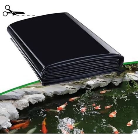 Bâche de Bassin, bache a Bassin Exterieur 9mx6m - 1mmGrand à Poissons, piscines, Membrane renforcée pour l'aménagement paysager 4X8m 5  9m 15 13m Noir 2X4m