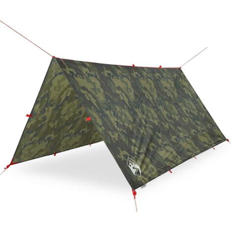 Bâche de camping camouflage 366x306 cm imperméable CFW145195