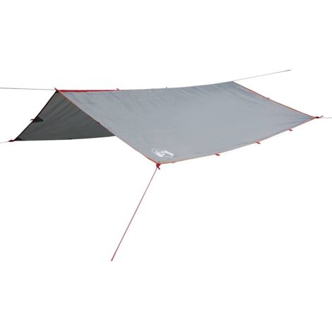 Bâche de camping gris et orange 500x294 cm imperméable CFW173356