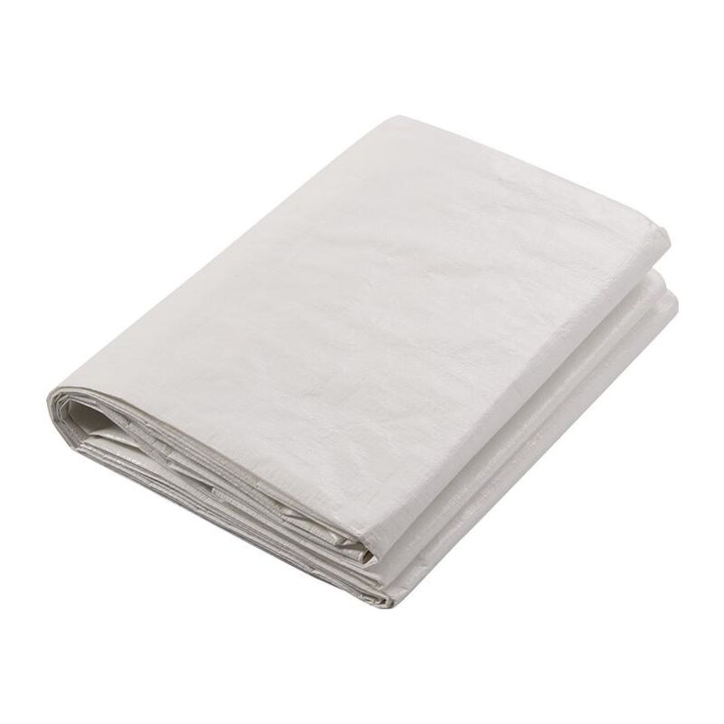 Bâche de clôture de chantier en PE blanche 140 g/m longueur 1,76 m largeur 3,41 m