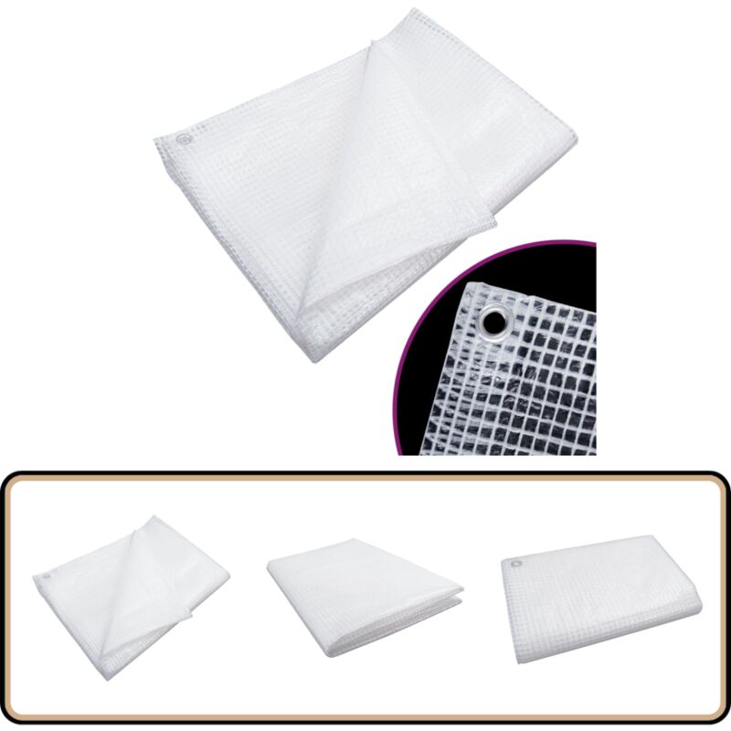Bâche de gaze 140 g/m² 6x6 m Blanc - Bâche De Protection - Bâche Gazé - Bâche Imperméable - Bâche Extérieure - Bâche Pour Serre