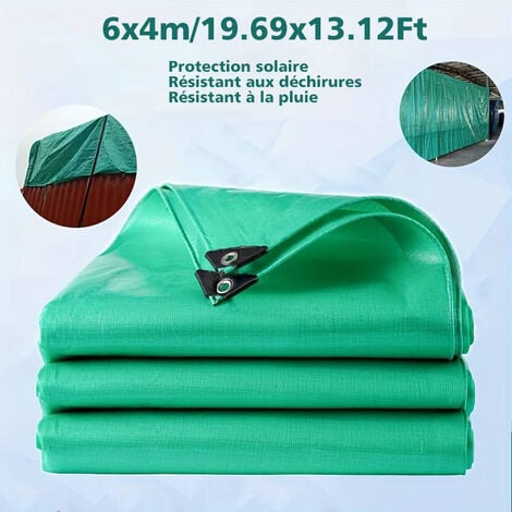 Bâche plastique armée verte 4x6 m 170g/m² - Univers Du Pro