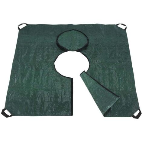 Bâche de jardinage , Protège le sol lors de la taille des végétaux, S'adapte aux contours des arbres, Poignées, Fermeture éclair, Plastique, 145x145 cm, Vert