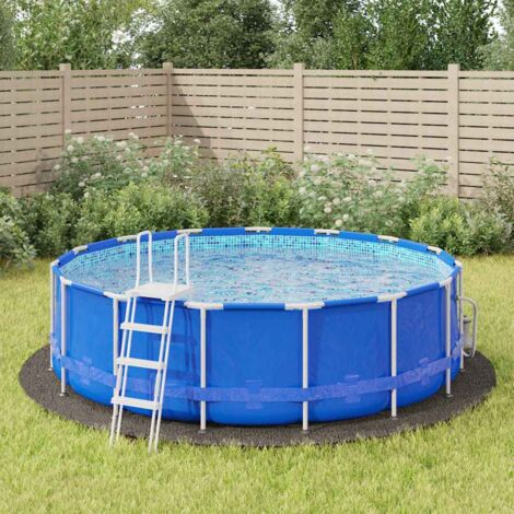 Bâche de piscine, Abri de piscine, Housse Protection gris clair Ø428 cm géotextile polyester DYHB307124
