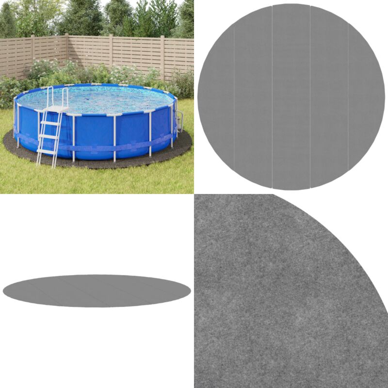 Bâche de piscine gris clair Ø550 cm géotextile polyester - tapis de sol de piscine - bâche de sol de piscine - Home & Living - Gris