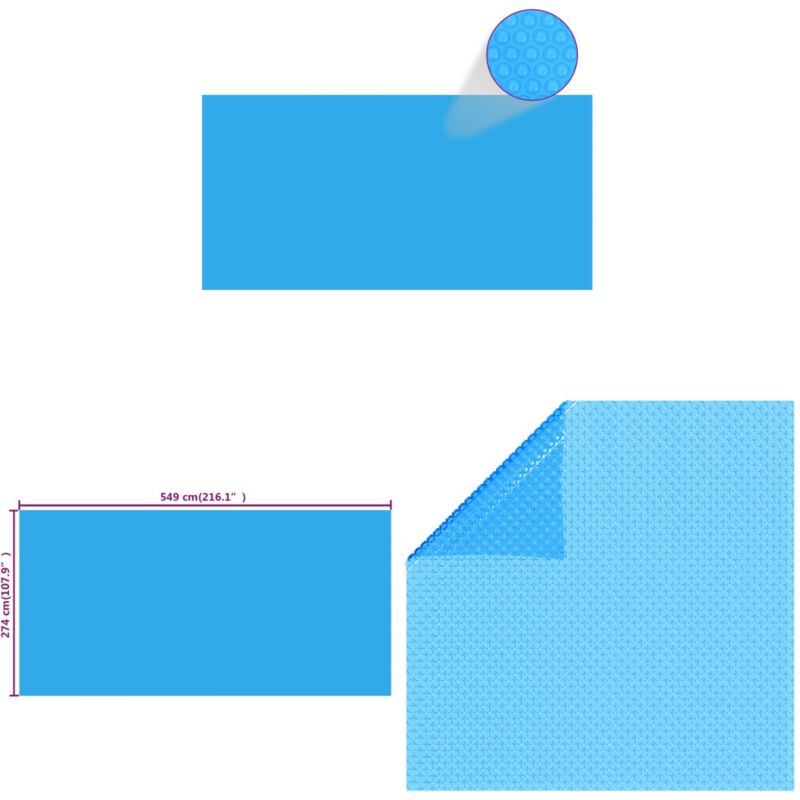 Bâche de piscine rectangulaire 549 x 274 cm pe Bleu - bâche de piscine - bâches de piscine - Home & Living - Bleu