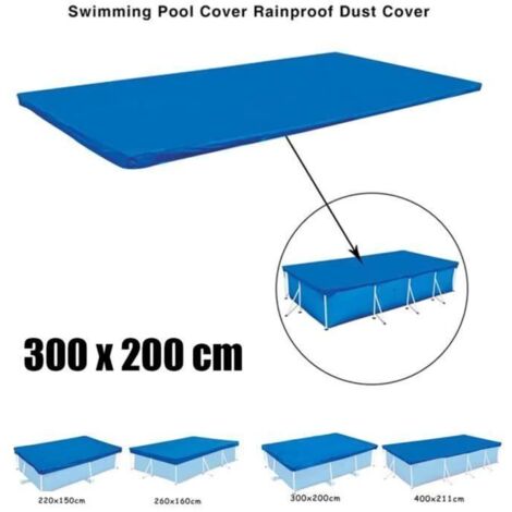 Bâche de piscine rectangulaire bleue - 300 x 200 cm - Protection contre les saletés