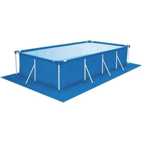 Bâche de piscine rectangulaire en polyester Bleu 445 x 254 cm Tapis pliable imperméable pour piscine gonflable
