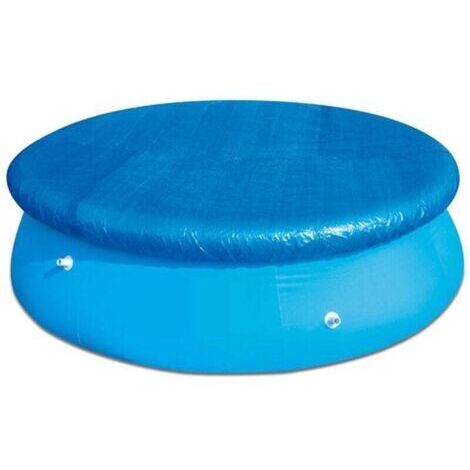 Bâche de piscine ronde imperméable avec attaches de corde, résistante à la poussière, facile à installer pour piscines gonflables - Bleue - 183 cm