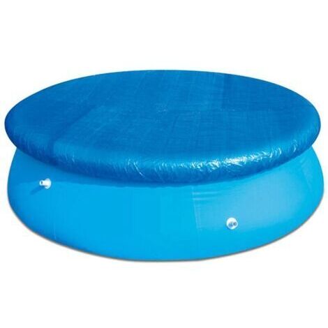 Bâche de piscine ronde imperméable avec attaches de corde, résistante à la poussière, facile à installer pour piscines gonflables - Bleue - 183 cm