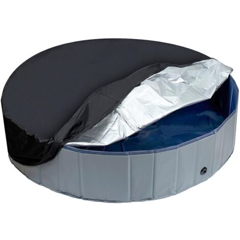 Bâche de piscine ronde pour enfants - Bâche de piscine pour chien - Noir - 210 x 30 cm