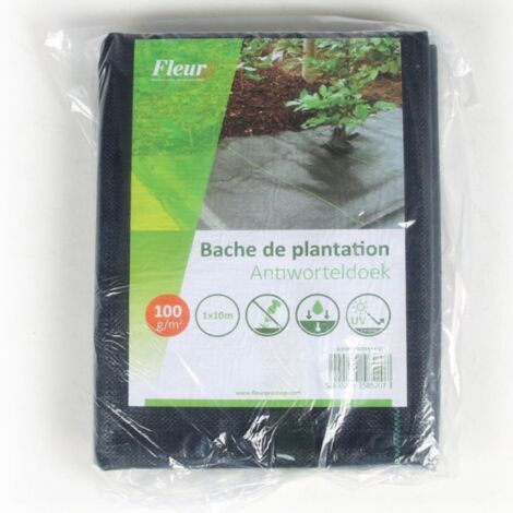Bâche de plantation noire 1x10m 100g/m²