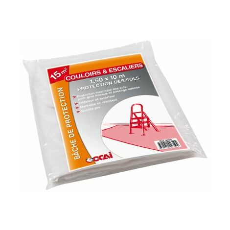 Bâche de protection 1,5 x 10 m, pour couloirs et escaliers - OCAI