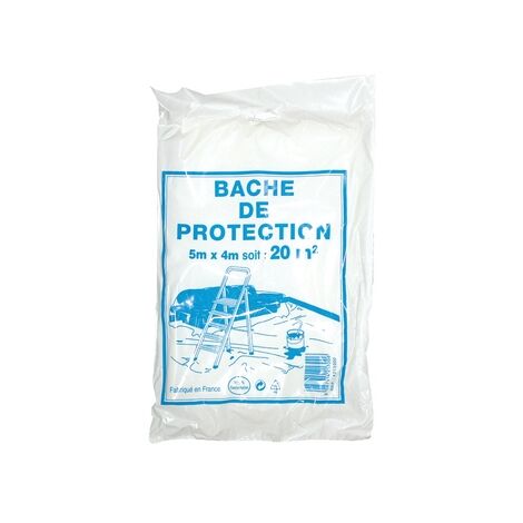 Bâche de protection 4 x 5 mètres – Polyéthylène 7 microns – Surface couverte 20 m² – Pour chantiers humides et travaux de peinture – Savy