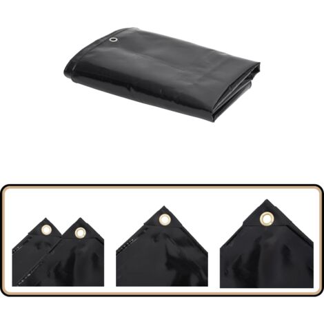 Bâche de protection 650 g/m² 3x5 m Noir - Couverture Imperméable - Bâche De Protection - Bâche Extérieure - Bâche Intérieure - Bâche Résistant Aux UV