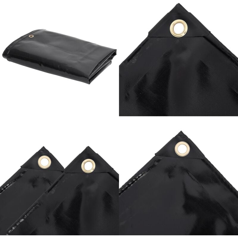 Bâche de protection 650 g/m² 1,5x10 m Noir - Bâche Imperméable - Bâche De Protection - Bâche Extérieure - Bâche Intérieure - Bâche Résistant Aux Uv