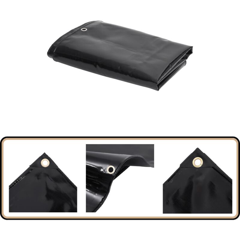 Bâche de protection 650 g/m² 2x3 m Noir - Bâche Imperméable - Bâche De Protection - Bâche Extérieure - Bâche Intérieure - Bâche Résistant Aux Uv