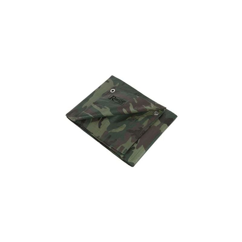 Bache de protection camouflage militaire impermeable 5,4 x 8 m