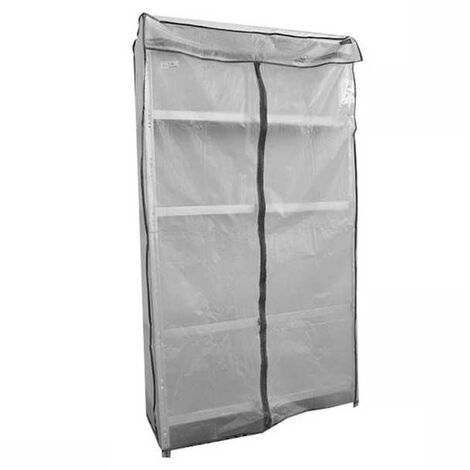Bâche de protection en nylon transparent 103x43 cm – Hauteur 185 cm – Fermeture à glissière – Pour étagères en kit – Grima