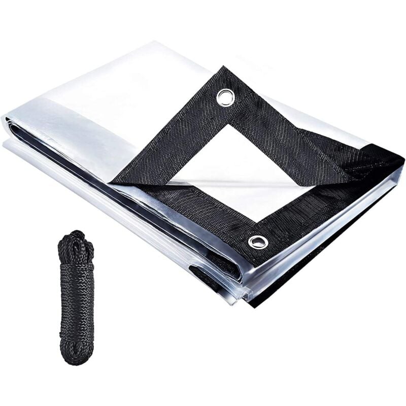 Bâche de Protection en pe Bâche Imperméable et Résistante,Bâche Imperméable à l'eau en pe, 2x3M Bâche de Protection à Oillets Transparent avec corde,