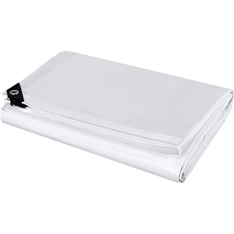 Bâche de Protection en Polyéthylène 4x5m 130g/m² PE Bâche Imperméable Ultra Lourde et Résistante Revêtue des Deux côtés avec Oeillets en Aluminium