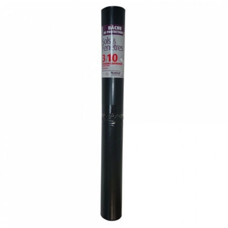 Bâche de protection noire 3m x 10m – Épaisseur 80µm – Polyéthylène recyclé – Pour chantiers humides et protection des sols – Multiplast
