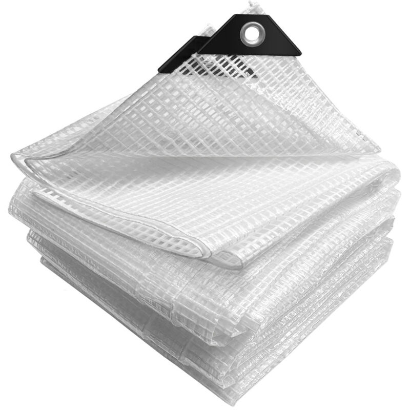 Bâche de Protection en Polyéthylène 180g/m² - 3x4m blanc - imperméable, anti-UV - Vounot