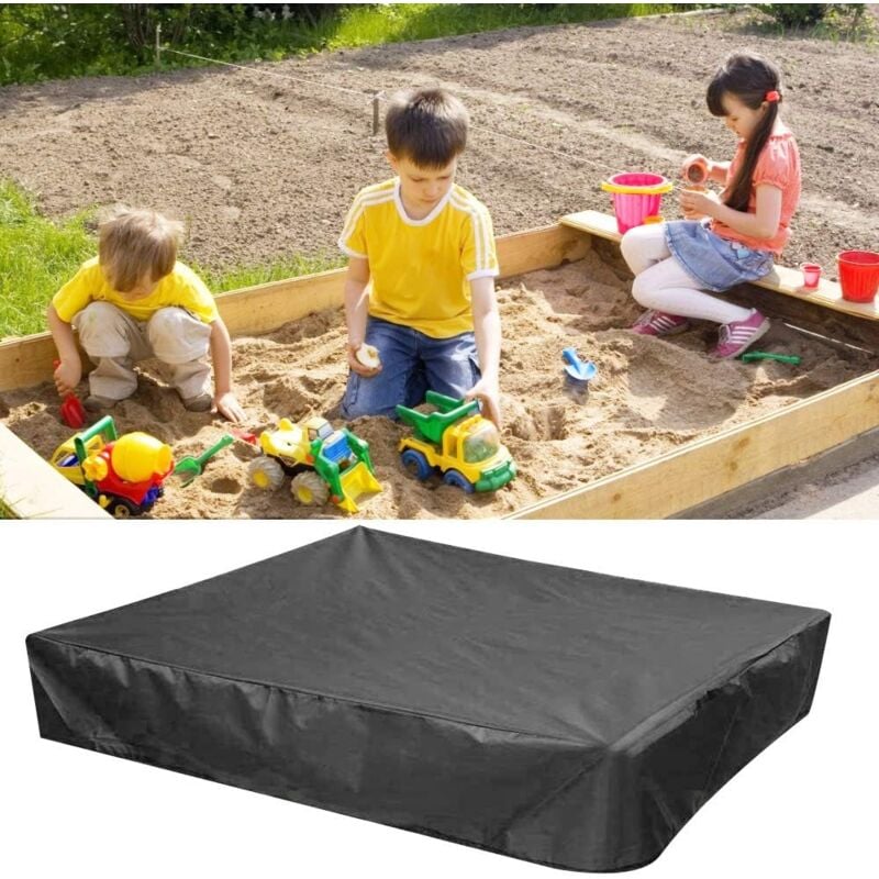 Bâche de Protection en Tissu Oxford Bache Imperméable Anti-poussière Bache Etanche avec Cordon de Serrage Bache Bac à Sable Résistant au Soleil pour