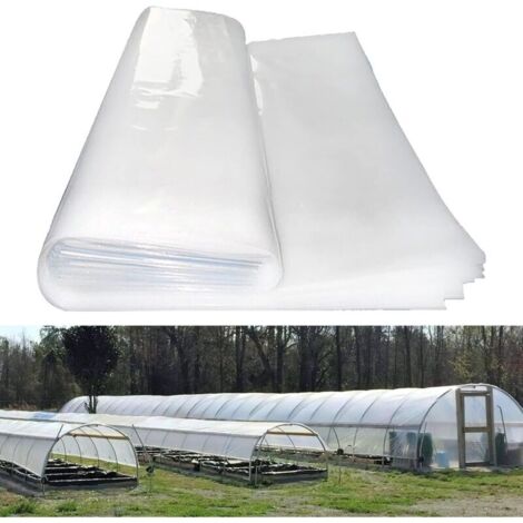 Bâche de Protection, Film de Serre Transparent, Feuille en Plastique Transparent pour Serre, Résistant aux UV Film de Serre, Couverture Transparente, pour Jardinage, Agriculture (2x12m)