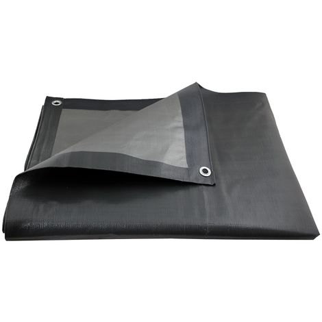 Bâche de protection grise ultra résistante - 200 g/m² - 10 x 15 mètres
