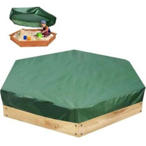Bâche de protection Hexagonale pour Bac à Sable, Tissu Oxford 210D Étanche avec Cordon de Serrage, Dimensions 140x110x20cm, Protection Contre Pluie et Vent