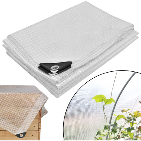 Bâche de protection KOTARBAU® - Résistante, épaisse, universelle, renforcée, imperméable, transparente, pour serre - 120 g/m² - 3 x 5 m