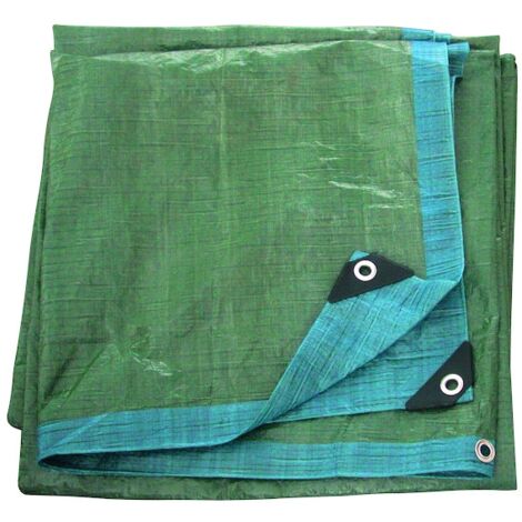Bâche de protection légère - 3 x 2 m - bleu. vert - DIFAC