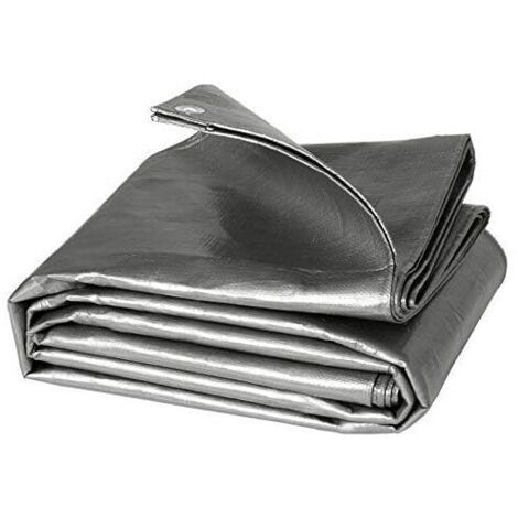 Bâche de Protection PE Bâche Piscine 2x3m 280g/m²,Couverture étanche bâche imperméable et indéchirable,Gris