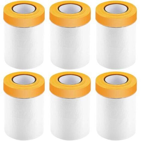 Bache de Protection Peinture, 6PCS Bache Peinture, Plastique Protection Peinture, Protection Sol Peinture, Film de Masquage avec Scotch Convient pour Meubles Anti Poussière Protection