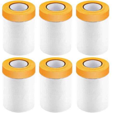 Bache de Protection Peinture, 6PCS Bache Peinture, Plastique Protection Peinture, Protection Sol Peinture, Film de Masquage avec Scotch Convient pour Meubles Anti Poussière Protection