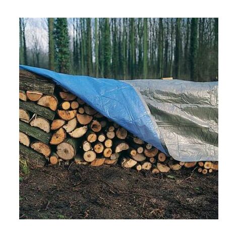 Bâche de protection à œillets pour bois de chauffage 6 x 1,5 m et 9 x 1,5 m 