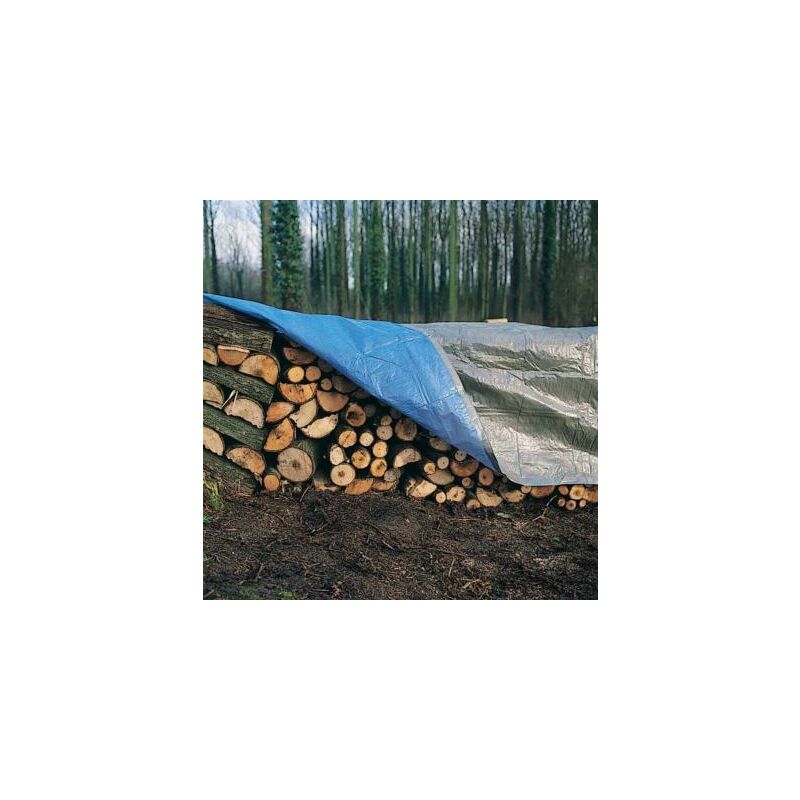 Bache de protection pour buche et bois de chauffage - toutes saisons - 1,5 x 6 m