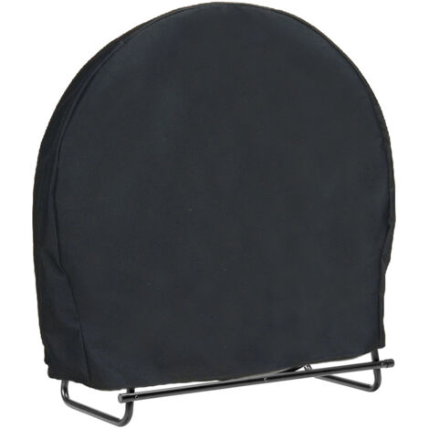 Bâche de Protection pour Bois de Chauffage Oxford 210D 102×61×104.2cm/61×61×63.5cm Noir 1 Pièce