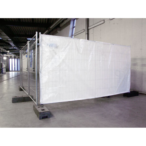 Bâche de protection pour clôture temporaire - h x l 2000 x 3500 mm - blanc