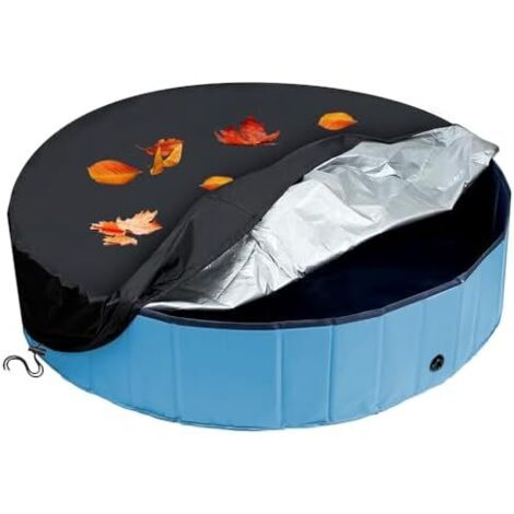 Bâche de protection pour piscine animaux compagnie, ronde, pliable, extérieur, imperméable, anti-poussière, 120 x 30 cm - (Ronde)