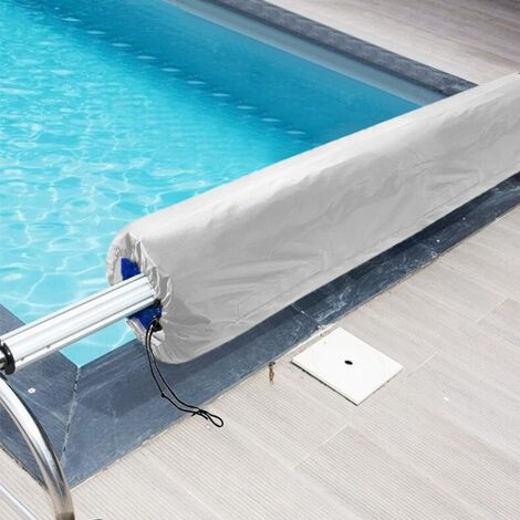 Bâche de protection pour piscine rectangulaire extérieure – Housse de couverture en polyester 190T, résistante aux UV et imperméable, dimensions 610 x 96 cm, gris anthracite-lsw